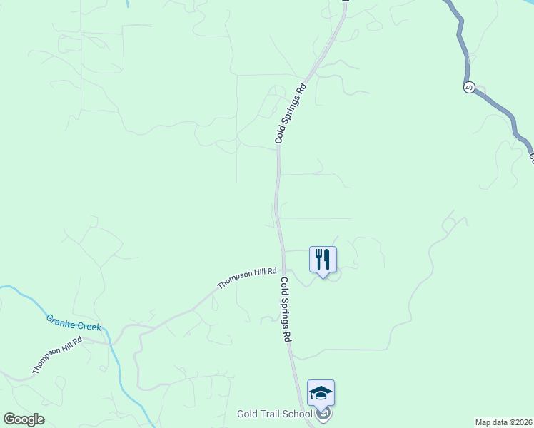 map of restaurants, bars, coffee shops, grocery stores, and more near 710 Cold Springs Road in Placerville