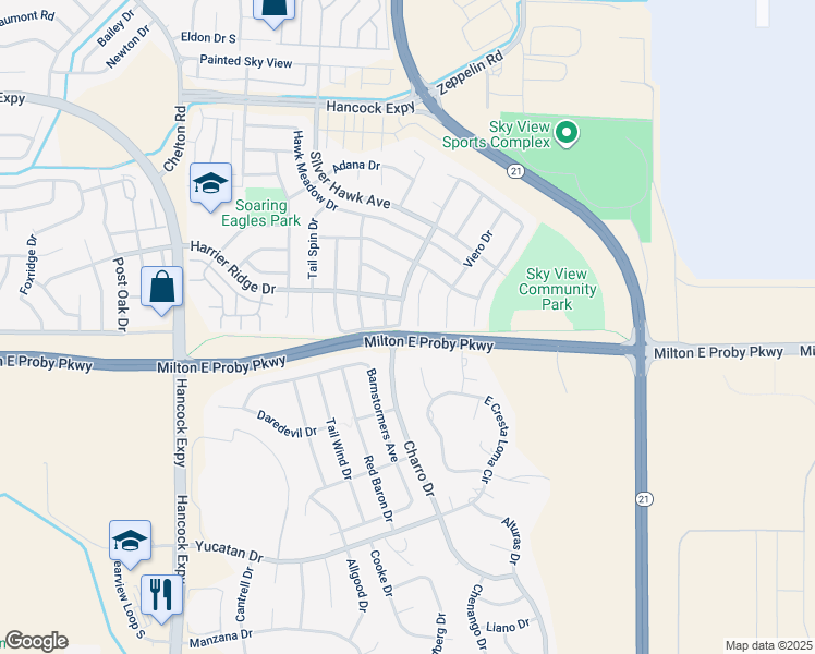 map of restaurants, bars, coffee shops, grocery stores, and more near 3436 Astana Drive in Colorado Springs