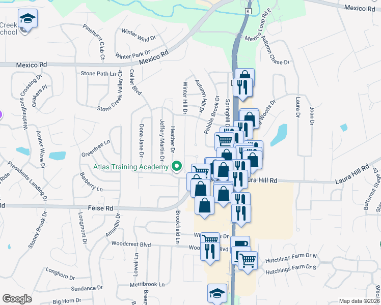 map of restaurants, bars, coffee shops, grocery stores, and more near 1917 Autumn Hill Drive in O'Fallon