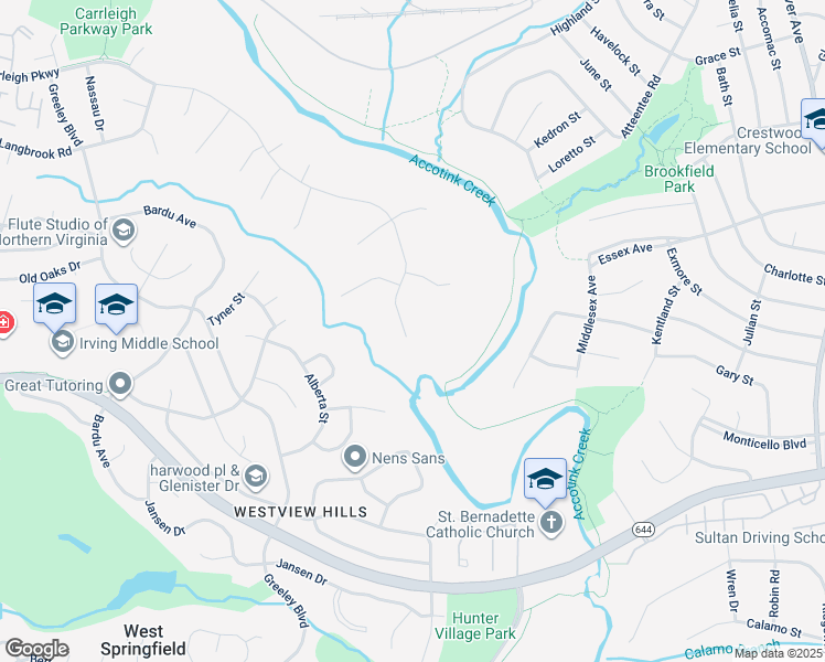 map of restaurants, bars, coffee shops, grocery stores, and more near 7704 Carrleigh Parkway in West Springfield