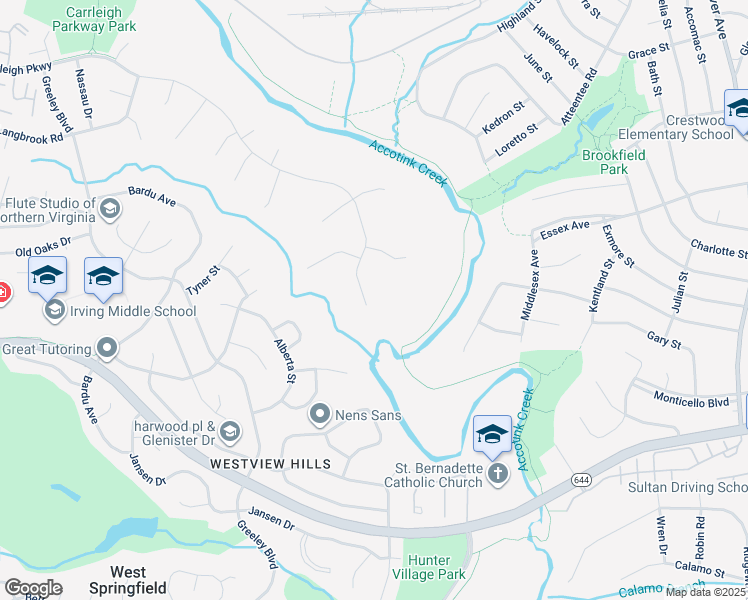 map of restaurants, bars, coffee shops, grocery stores, and more near 7704 Carrleigh Parkway in West Springfield