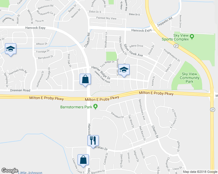 map of restaurants, bars, coffee shops, grocery stores, and more near 3591 Grey Owl Point in Colorado Springs