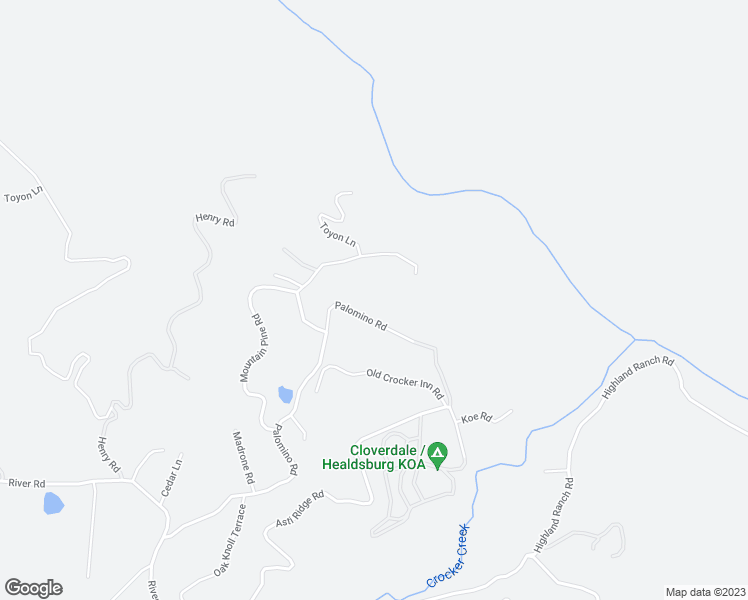 map of restaurants, bars, coffee shops, grocery stores, and more near 1131 Palomino Road in Cloverdale