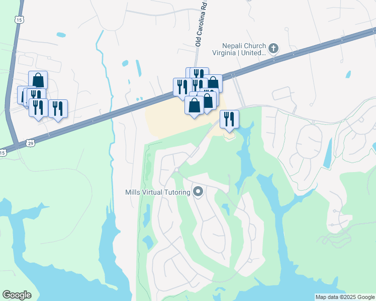 map of restaurants, bars, coffee shops, grocery stores, and more near 15642 Turtle Point Drive in Gainesville