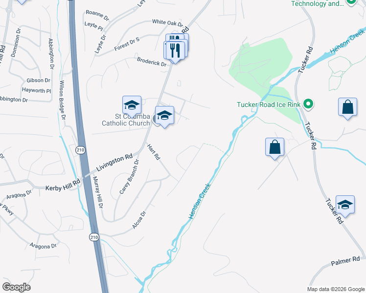 map of restaurants, bars, coffee shops, grocery stores, and more near 7811 Karla Lane in Fort Washington
