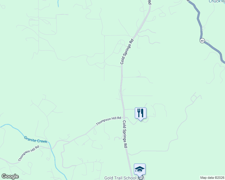 map of restaurants, bars, coffee shops, grocery stores, and more near 710 Cold Springs Road in Placerville