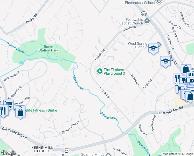 map of restaurants, bars, coffee shops, grocery stores, and more near 8897 Winding Hollow Way in West Springfield