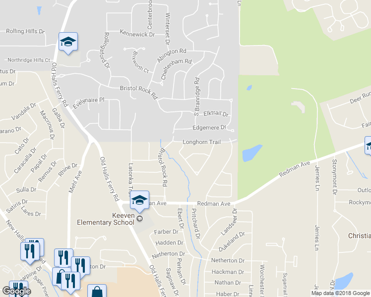 map of restaurants, bars, coffee shops, grocery stores, and more near 11464 Tobaggan Trail in Florissant