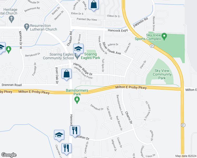 map of restaurants, bars, coffee shops, grocery stores, and more near 3447 Spotted Tail Drive in Colorado Springs