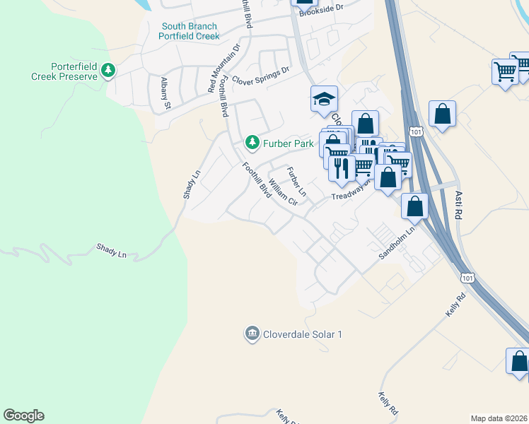 map of restaurants, bars, coffee shops, grocery stores, and more near 304 Homewood Court in Cloverdale