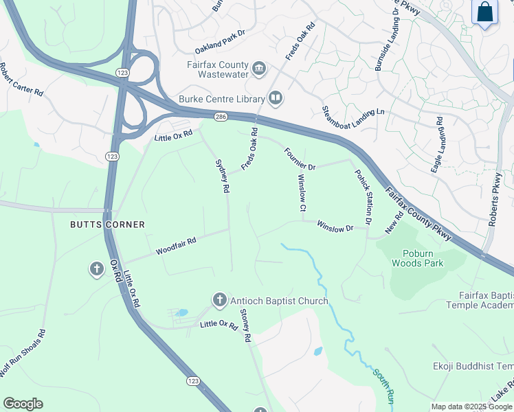 map of restaurants, bars, coffee shops, grocery stores, and more near 6303 Barsky Court in Fairfax Station