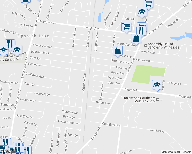 map of restaurants, bars, coffee shops, grocery stores, and more near 1226 Walker Avenue in St. Louis
