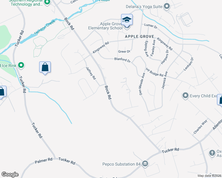 map of restaurants, bars, coffee shops, grocery stores, and more near 7804 Bock Road in Fort Washington