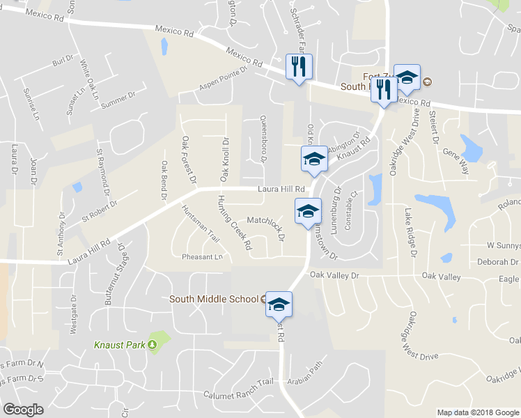 map of restaurants, bars, coffee shops, grocery stores, and more near 11 Wild Deer Ln in St Peters