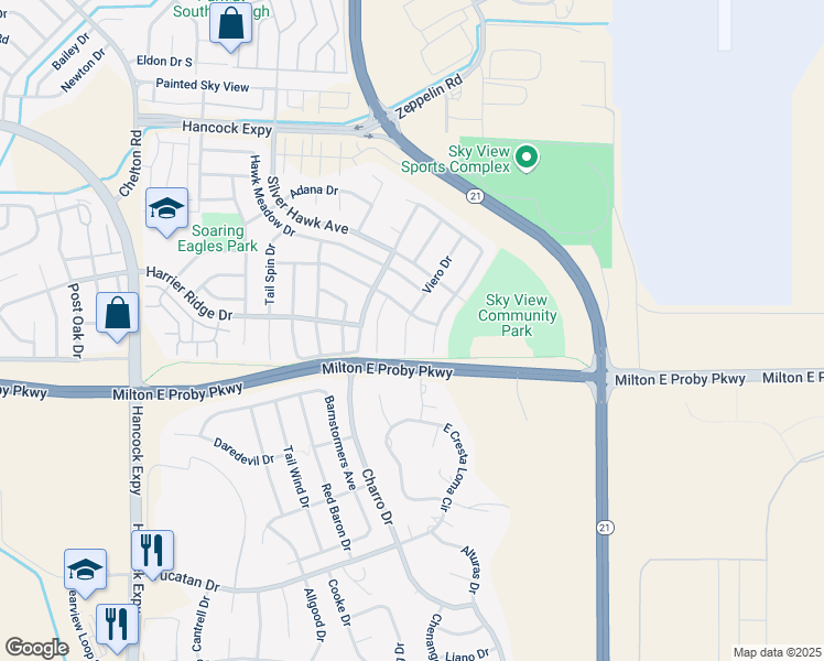 map of restaurants, bars, coffee shops, grocery stores, and more near 3385 Viero Drive in Colorado Springs