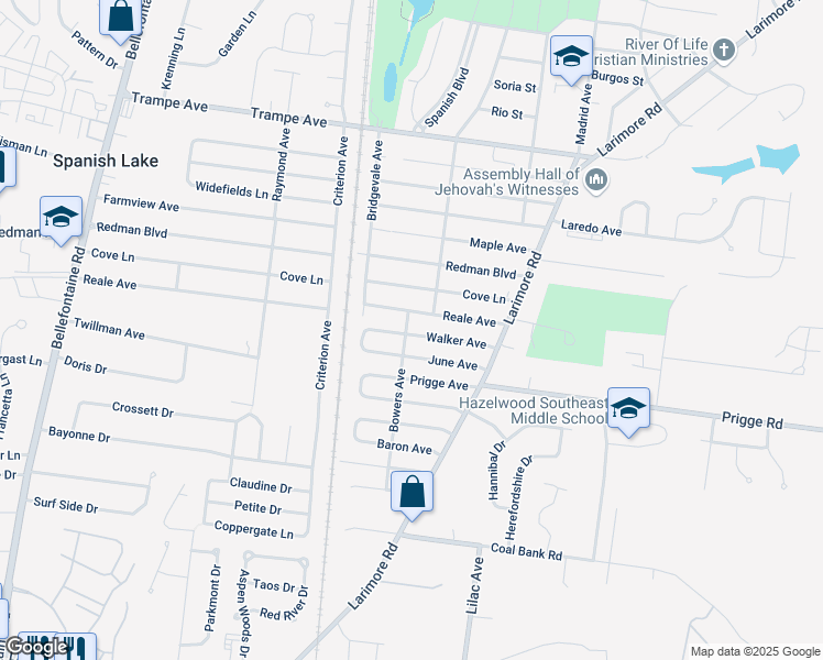 map of restaurants, bars, coffee shops, grocery stores, and more near 1173 Walker Avenue in St. Louis