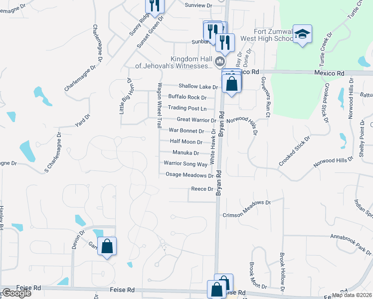 map of restaurants, bars, coffee shops, grocery stores, and more near 1329 Manuka Drive in O'Fallon