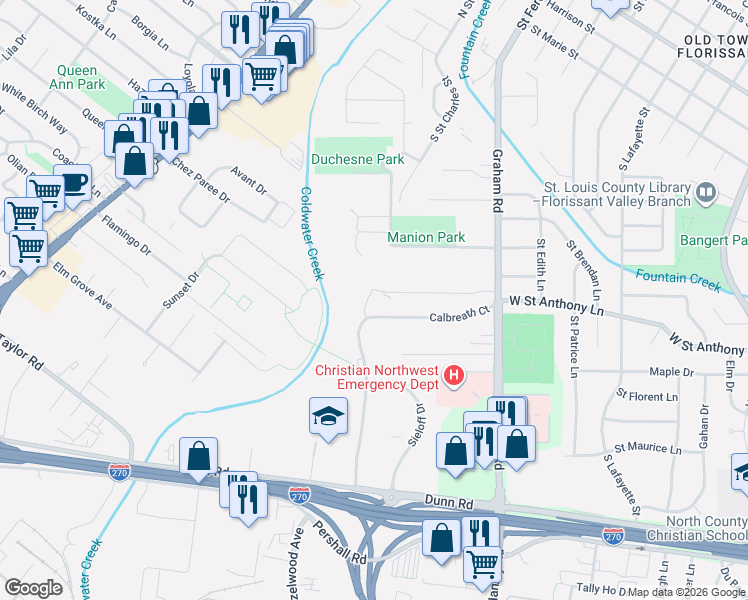 map of restaurants, bars, coffee shops, grocery stores, and more near 7620 Hazelcrest Drive in Hazelwood