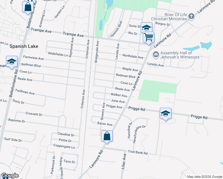 map of restaurants, bars, coffee shops, grocery stores, and more near 1172 Walker Avenue in St. Louis