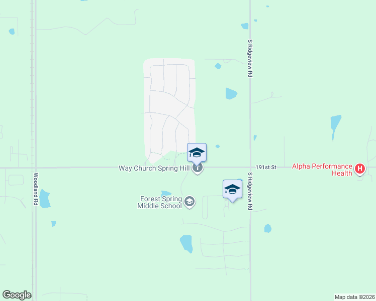 map of restaurants, bars, coffee shops, grocery stores, and more near 19005 Mahaffie in Spring Hill