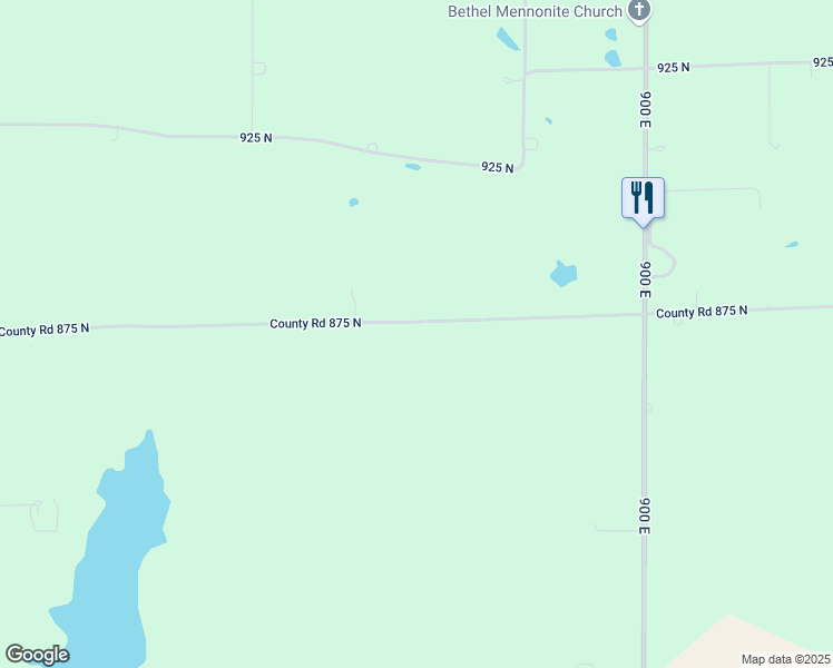 map of restaurants, bars, coffee shops, grocery stores, and more near 8549 East 875 North in Odon