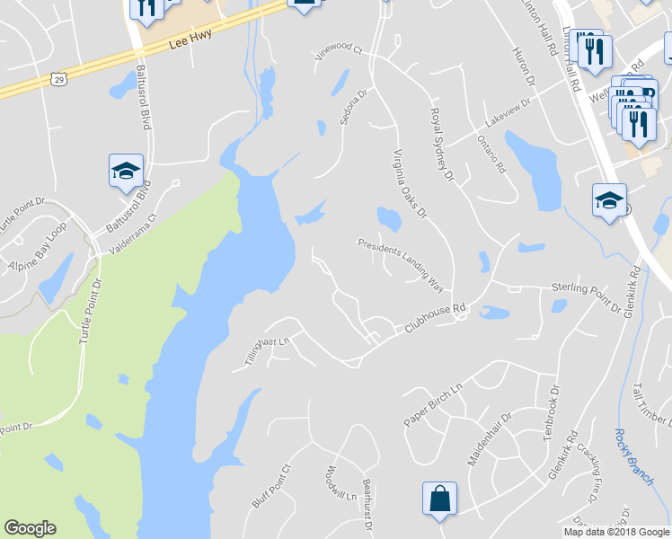 map of restaurants, bars, coffee shops, grocery stores, and more near 8035 Montour Heights Drive in Gainesville
