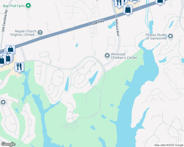 map of restaurants, bars, coffee shops, grocery stores, and more near 14947 Alpine Bay Loop in Gainesville