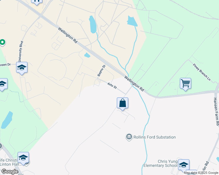 map of restaurants, bars, coffee shops, grocery stores, and more near 13005 Arto Street in Linton Hall