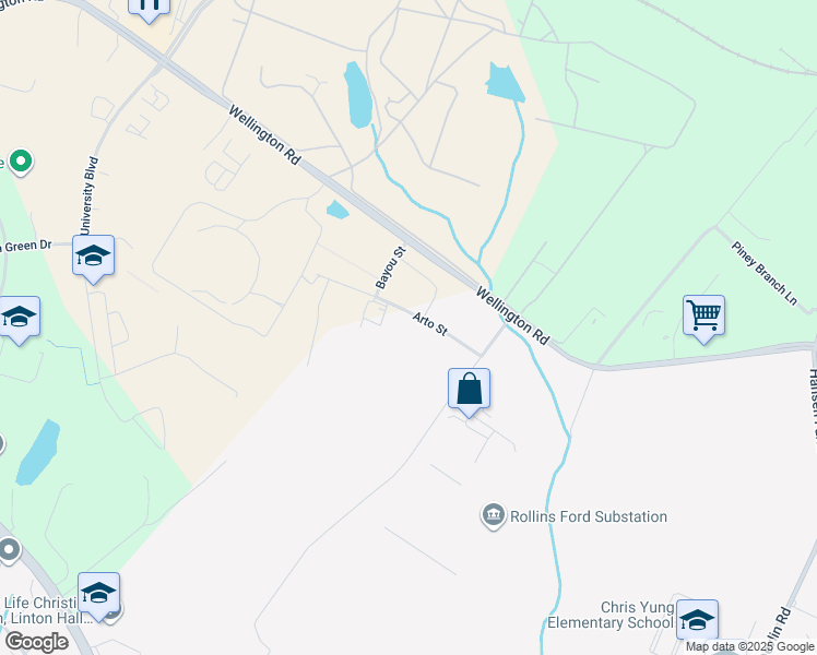 map of restaurants, bars, coffee shops, grocery stores, and more near 13005 Arto Street in Linton Hall