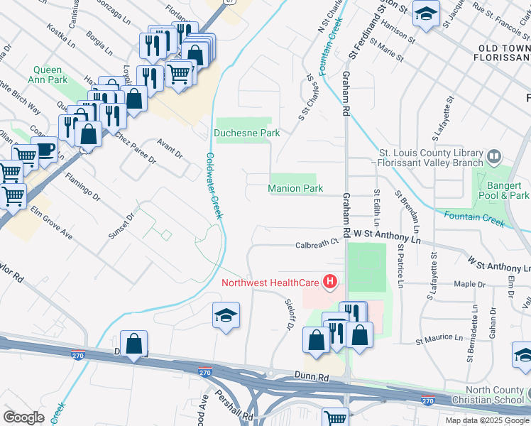 map of restaurants, bars, coffee shops, grocery stores, and more near 7752 Hazelcrest Drive in Hazelwood