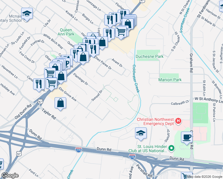 map of restaurants, bars, coffee shops, grocery stores, and more near 258 Alma Drive in Hazelwood