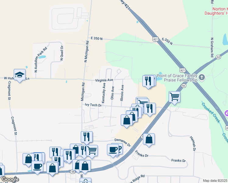 map of restaurants, bars, coffee shops, grocery stores, and more near 2920 Ohio Avenue in Madison