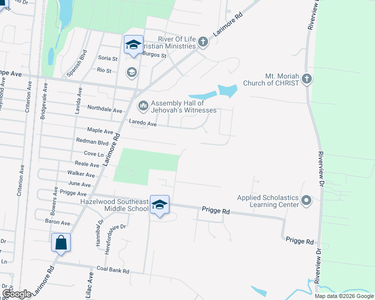 map of restaurants, bars, coffee shops, grocery stores, and more near 11780 Eckert Lane in St. Louis