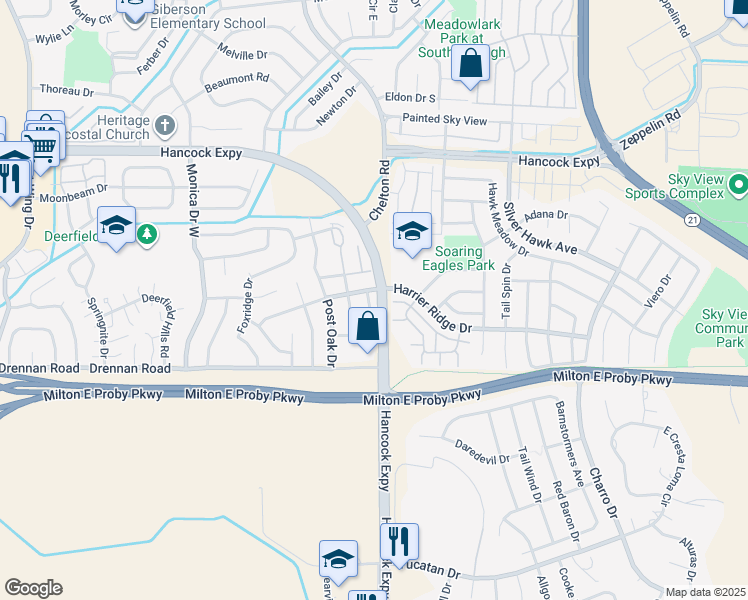 map of restaurants, bars, coffee shops, grocery stores, and more near 3325 Kirkwood Drive in Colorado Springs