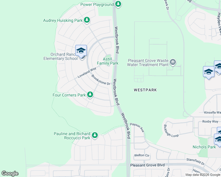 map of restaurants, bars, coffee shops, grocery stores, and more near 4080 Wyman Way in Roseville