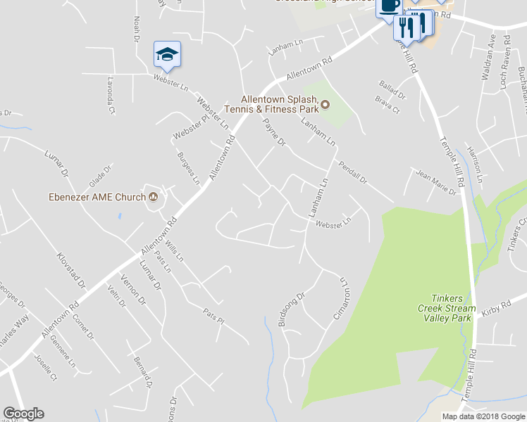 map of restaurants, bars, coffee shops, grocery stores, and more near 7808 Penley Lane in Fort Washington