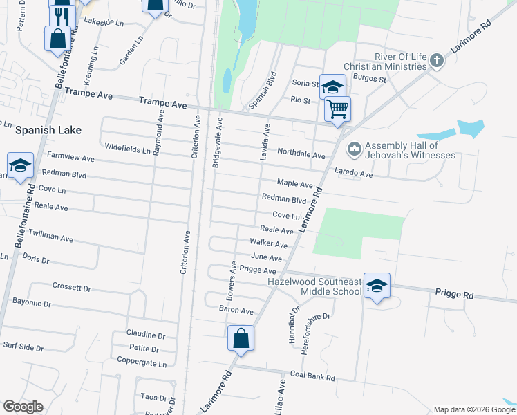 map of restaurants, bars, coffee shops, grocery stores, and more near 1151 Cove Lane in St. Louis