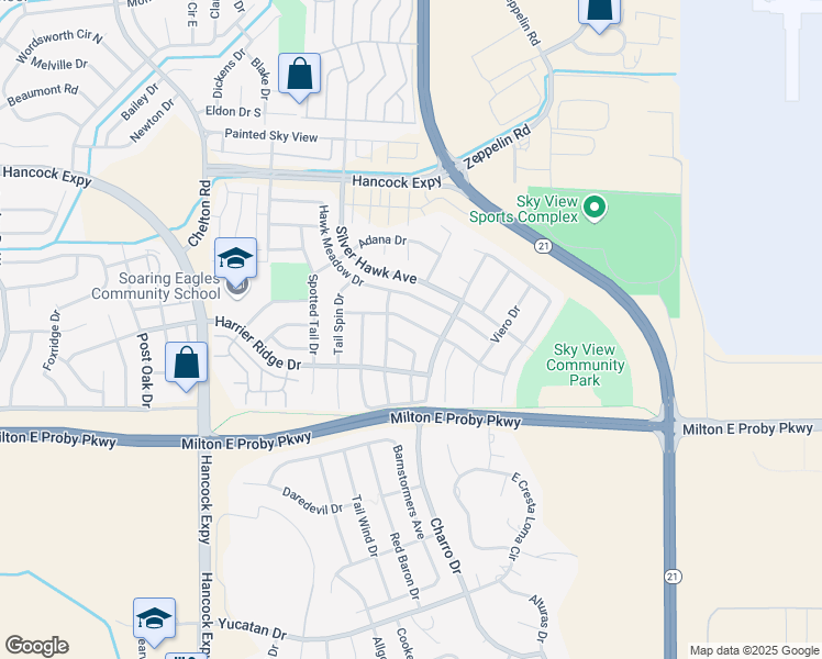 map of restaurants, bars, coffee shops, grocery stores, and more near 5061 Sacred Feather Drive in Colorado Springs