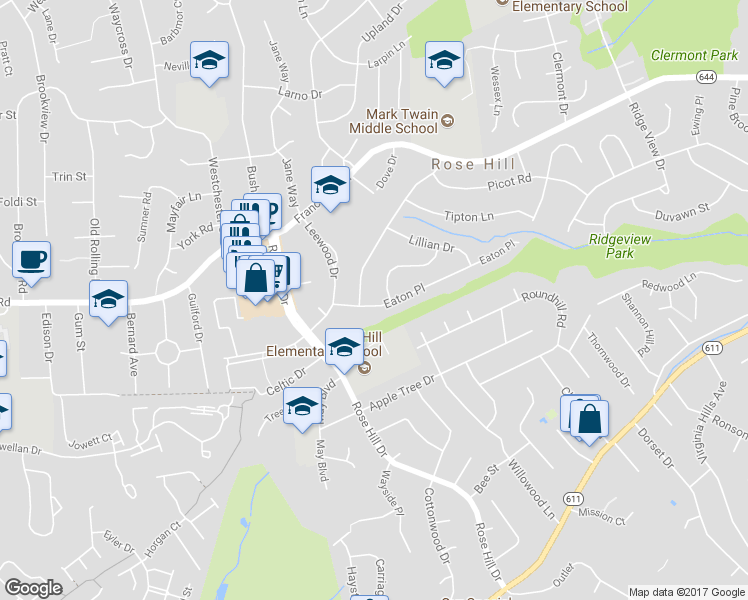 map of restaurants, bars, coffee shops, grocery stores, and more near 4802 Eaton Place in Alexandria