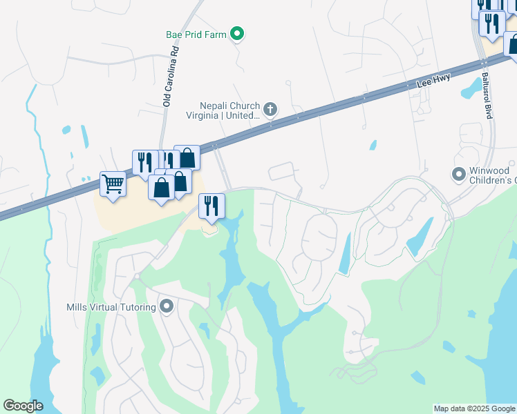 map of restaurants, bars, coffee shops, grocery stores, and more near 7980 Amsterdam Court in Gainesville