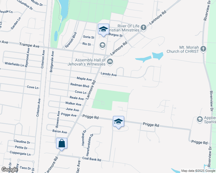 map of restaurants, bars, coffee shops, grocery stores, and more near 1036 Farmview Drive in St. Louis