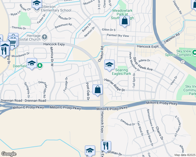 map of restaurants, bars, coffee shops, grocery stores, and more near 4772 Morning Mist Drive in Colorado Springs