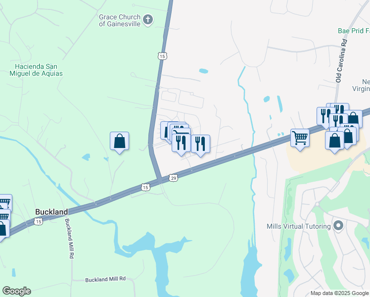 map of restaurants, bars, coffee shops, grocery stores, and more near 8029 Crescent Park Drive in Gainesville