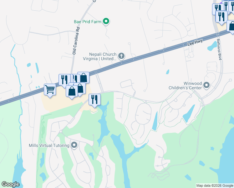 map of restaurants, bars, coffee shops, grocery stores, and more near 15241 Turtle Point Drive in Gainesville