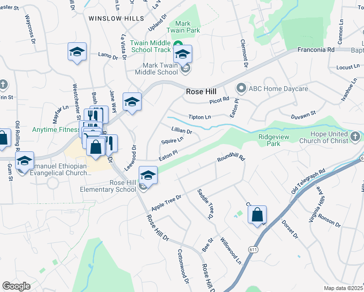 map of restaurants, bars, coffee shops, grocery stores, and more near 4608 Eaton Pl in Alexandria