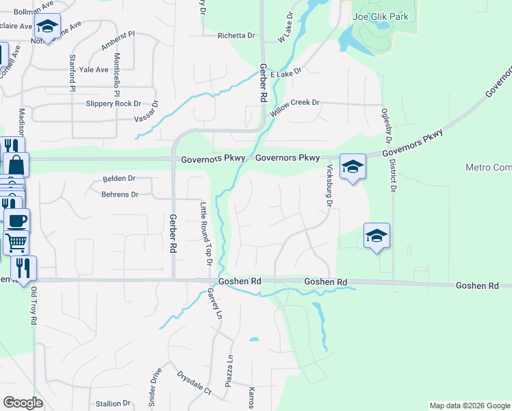 map of restaurants, bars, coffee shops, grocery stores, and more near 113 Chattanooga Court in Edwardsville