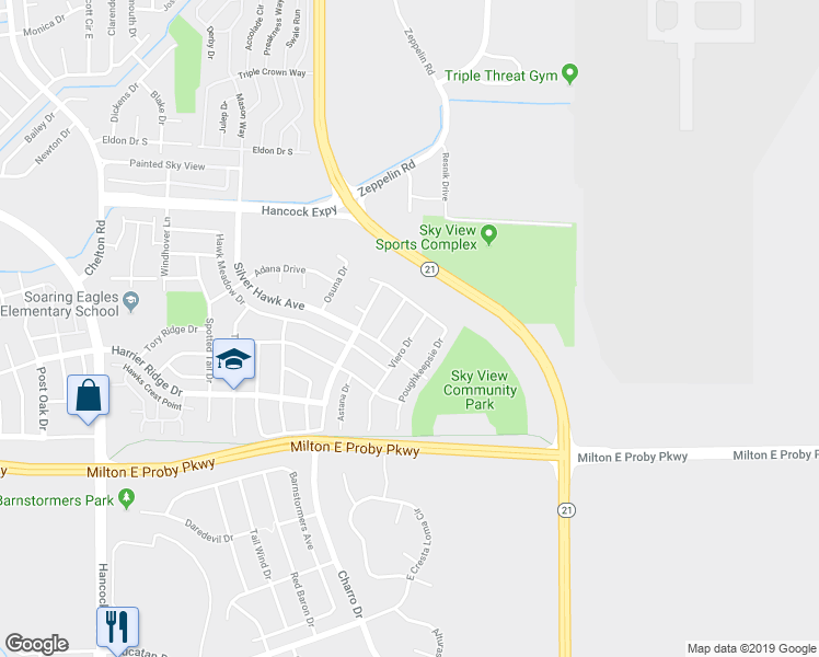 map of restaurants, bars, coffee shops, grocery stores, and more near 3116 Viero Drive in Colorado Springs