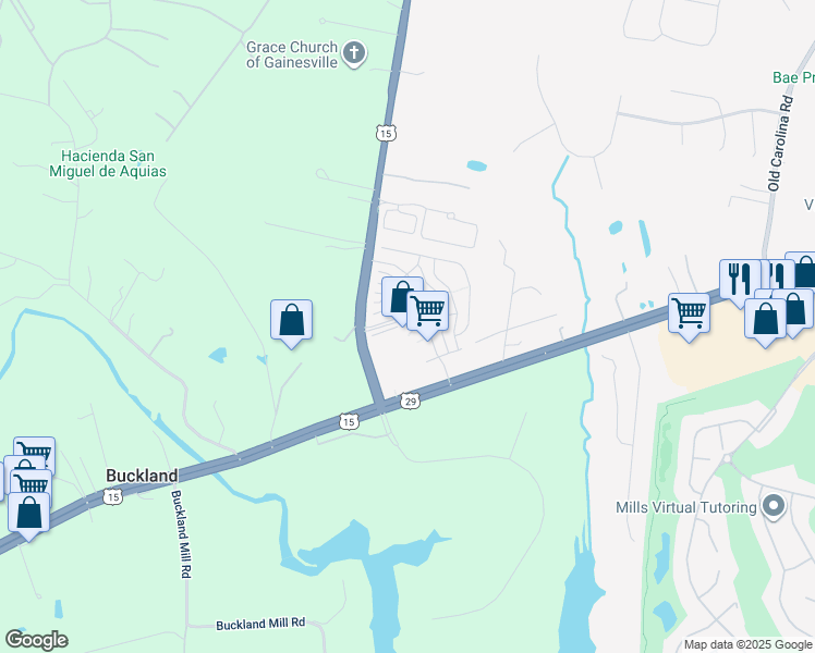 map of restaurants, bars, coffee shops, grocery stores, and more near 7960 Crescent Park Drive in Gainesville