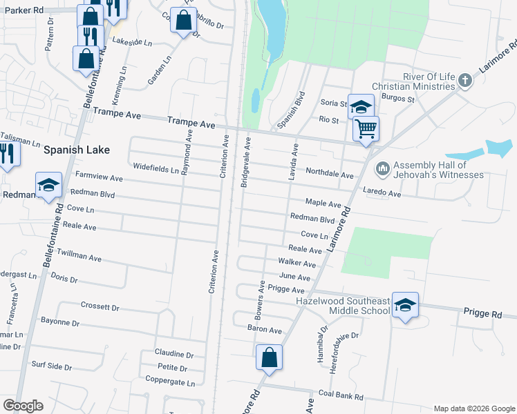 map of restaurants, bars, coffee shops, grocery stores, and more near 1218 Maple Avenue in St. Louis