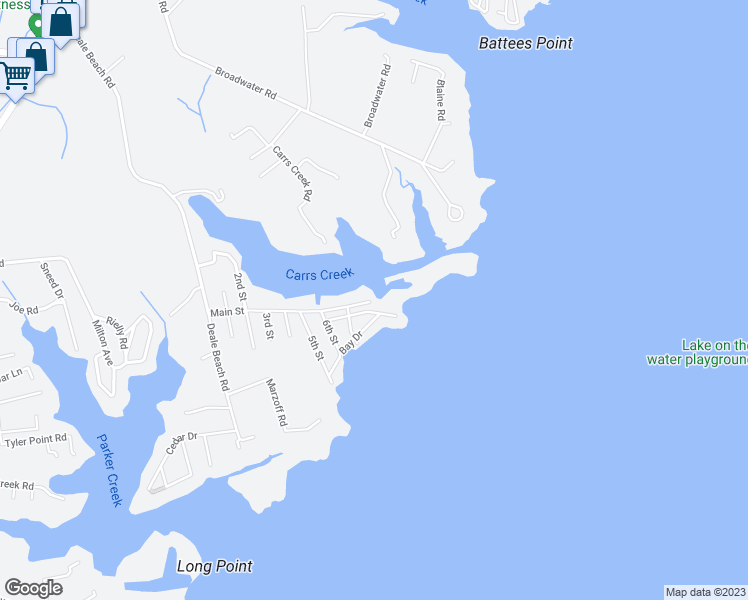 map of restaurants, bars, coffee shops, grocery stores, and more near 970 Main Street in Deale